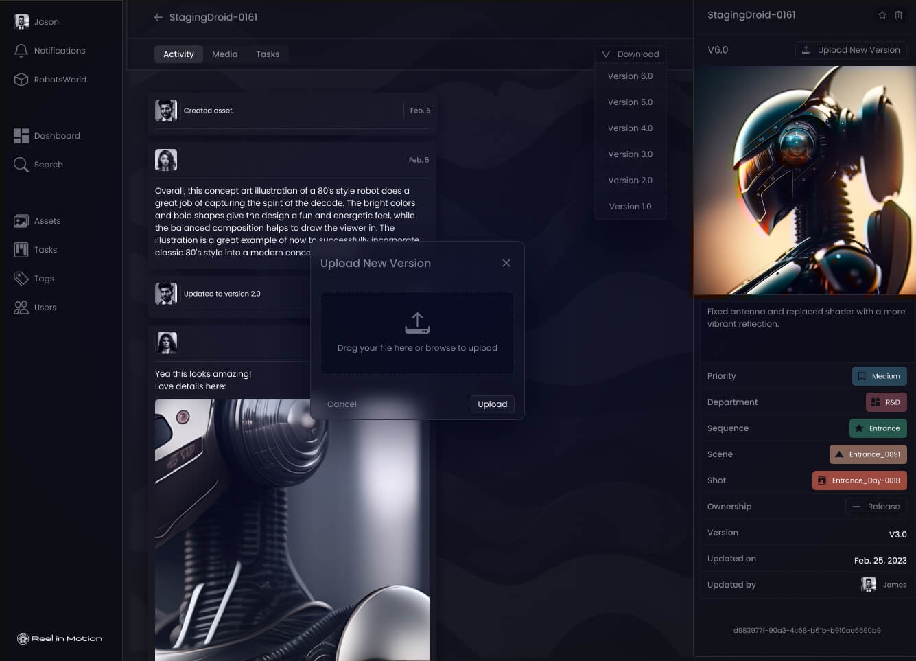 Reel in Motion assets list
